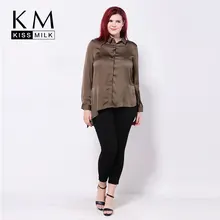 kissmilk Plus Size New Fashion Women Button Down Side Split Big Size Asymmetrical Hem Casual Blouse 3XL 4XL 5XL 6XL kissmilk Plus Size New Fashion Women Button Down Side Split Big Size Asymmetrical Hem Casual Blouse 3XL 4XL 5XL 6XL