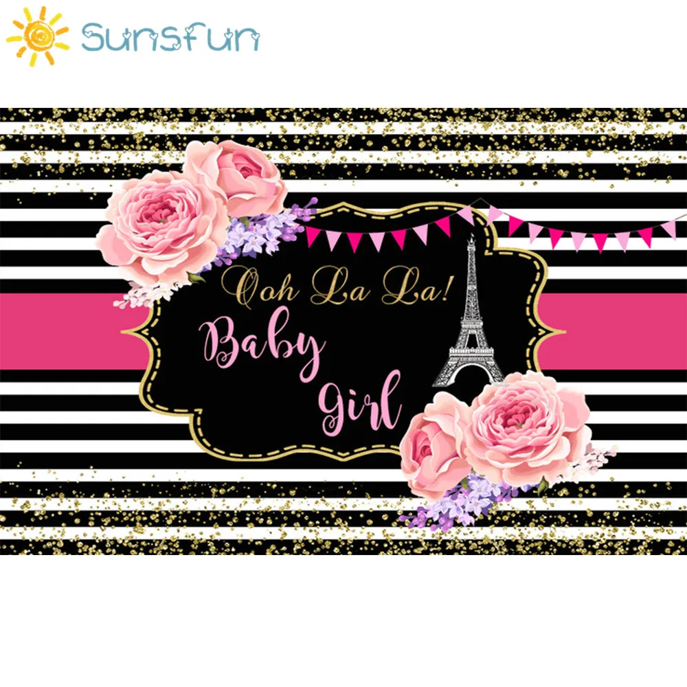 Sunsfun фон для фото студия Париж Эйфелева башня день рождения в полоску точка Фон