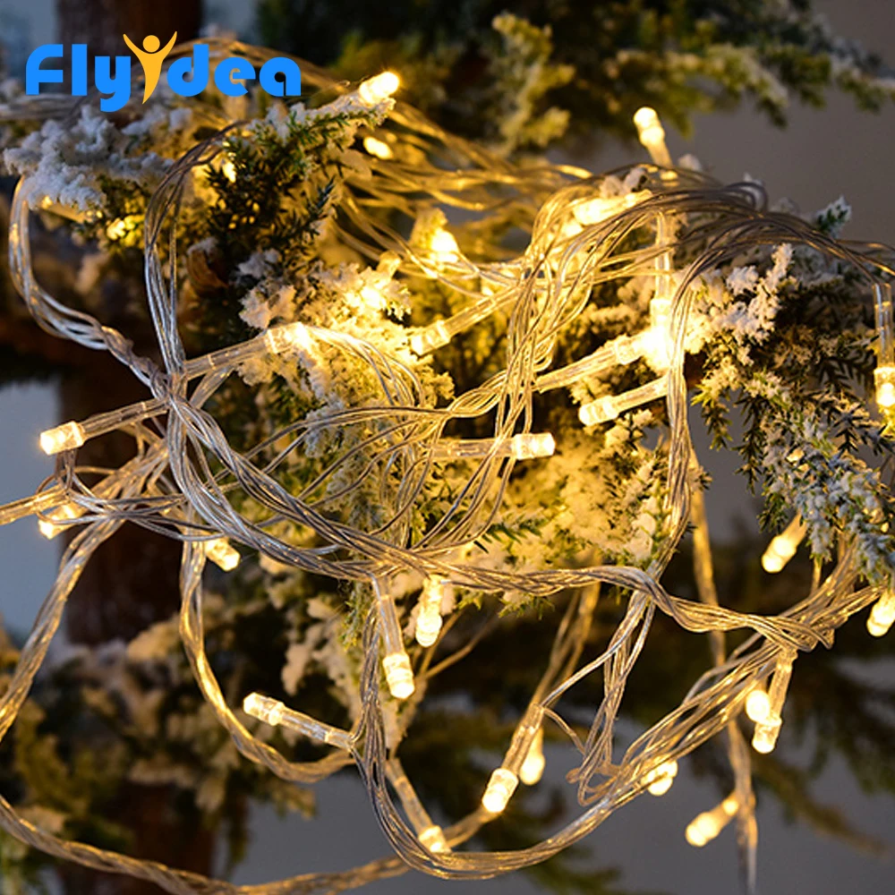 

10M 20M 30M 50M Flexible LED String Light EU/US Plug New Year Holiday Color Lighting Roof Garden Waterproof Lighting 220V/110V