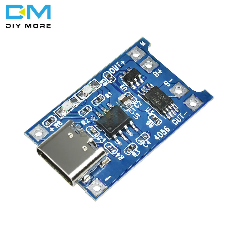 5pcs-5v-1a-type-c-usb-18650-tp4056-lithium-battery-charger-module
