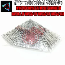 250 шт 1 Вт Зенер диод 1N/IN4727A 3 В/IN4728A 3,3 В/IN4729A/3,6 В IN4730A/3,9 В IN4731A/4,3 в IN4732A/4,7 в IN4734A/5,1 В IN4734A/5,6 в/в