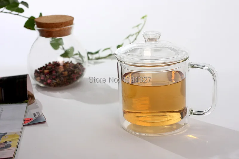 Manually Blow-molded Heat-resistant Clear Glass Double Wall Mugs (Number D) |