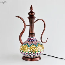 Турция Юго-Восточной Азии в стиле ретро для творческой личности настольные лампы вино светящаяся лампа для спальни кабинет Кафе Декор гостиной освещение