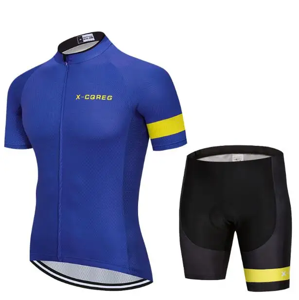 X-CQREG Горячая 12D гелевая велосипедная одежда для мужчин комплект велосипедная Одежда дышащая анти-УФ велосипедная одежда/короткий рукав Велоспорт Джерси Наборы - Цвет: 17