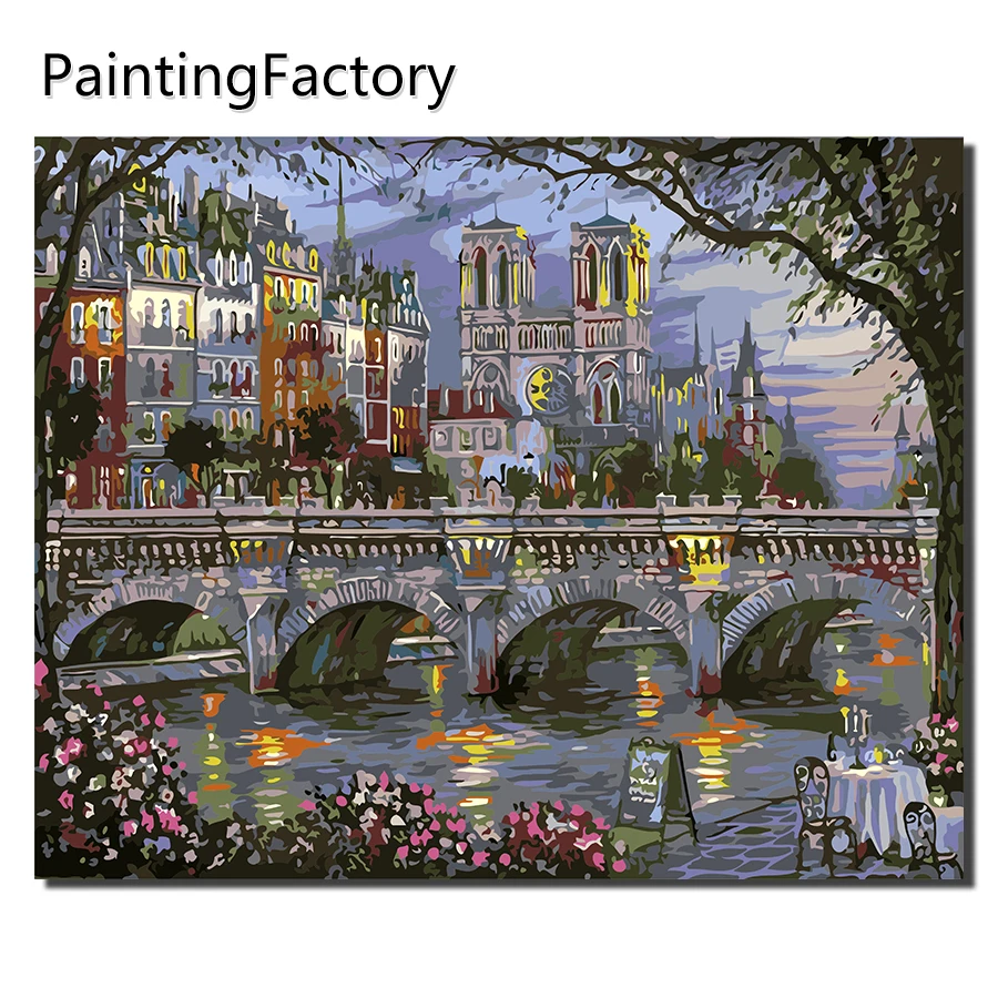 PaintingFactory городская Ночная уличная кофейная картина по номерам современная