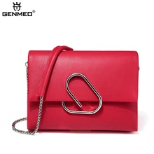 New Arrival Genuine Leather Handbag Women Cow Leather Chain Shoulder Bag Sexy Ladies Real Leather Messenger Bag Female Tote Bags