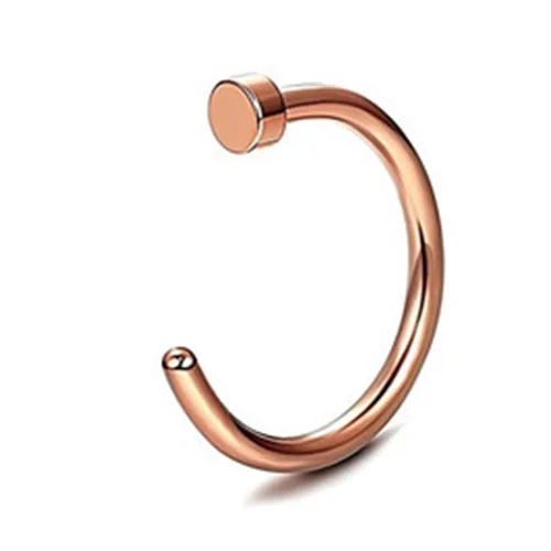 1 шт Медицинский стальной поддельный нос кольцо Labret губы кольцо C клип губы пирсинг Спираль пирсинг для пупка искусственное кольцо для носа 0,8x8 мм - Окраска металла: Color 9