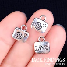 30 pcs 8X10mm Antique Prata Tibetana Encantos Pulseira Pingente de Colar 2015 de Moda de Nova Saco Ao Vivo