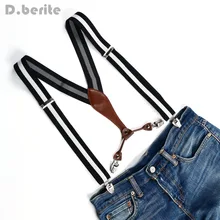 Черно-белая полоса Мужская эластичная Регулируемая клипса унисекс подтяжки брекеты BD626