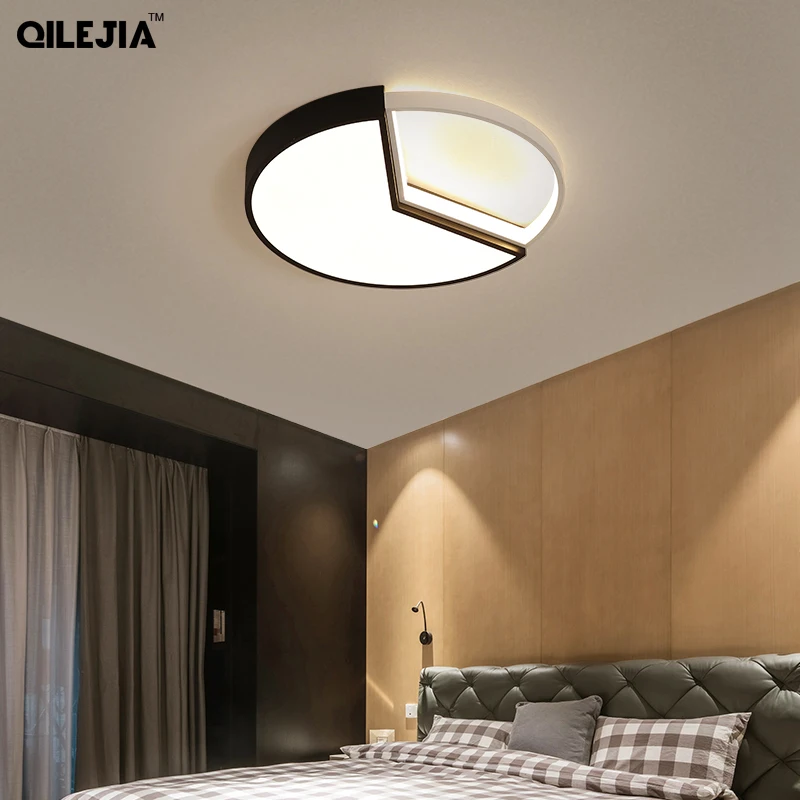 

New Arrival Round Dimmable Led Chandelier For Living Room Bedroom Study Room Black Color Modern led light