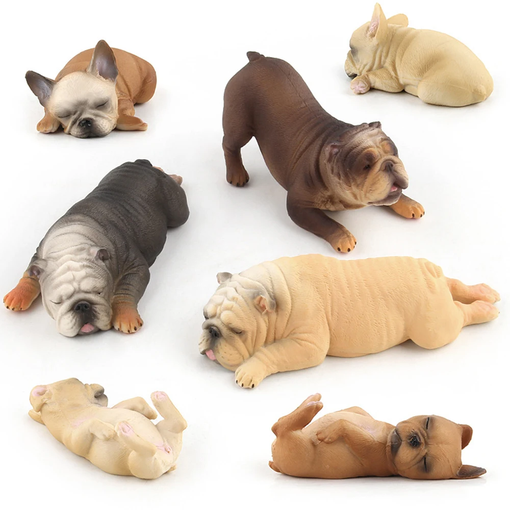 

Bulldog Doll Toys for Children Animal Simulation Model Toy Kids Dogs Action Figures Funny Gadgets Home Dector Plastic Toys Gifts
