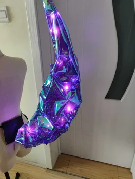 

Anime cos 2019 LOL Ahri tail KDA Idol singer new skin kda tails shiny Nine-Tailed Fox Ahri cosplay props luminous tail A