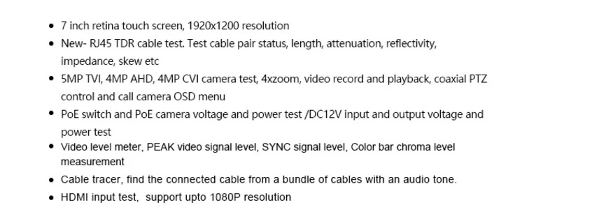 7 дюймов cctv Тесты er с IPC-8600 плюс новые systems.4K H.265 отображения видео через основной. RJ45 кабель TDR Тесты, качество кабеля Тесты