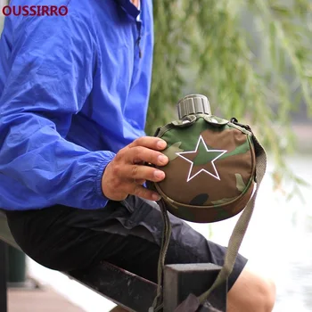 

Outdoors 304 Stainless Steel Sports Water Bottle Bilayer Stainless Steel Vacuum Thermos Bottle Soldier Articles For Use