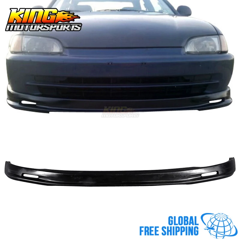 Подходит 1992 1993 1994 1995 Honda Civic 4DR Mugen Стиль переднего бампера для губ черный PP