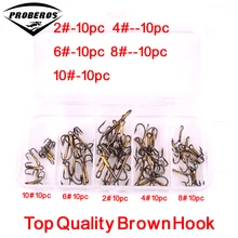 Baitholder! 50 шт./кор. рыболовные снасти 2#/4#/6#/8#/10# рыболовный крючок; высокое качество коричневый цвет большой Рыболовный крючок тройные Крючки