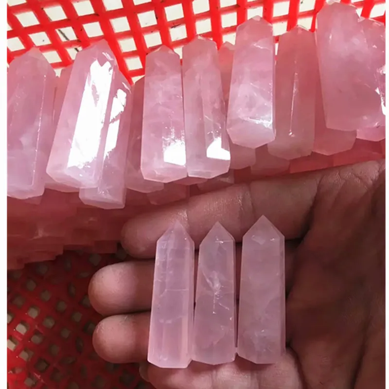 

1000g Natural Pink quartz crystal point healing natural stones and minerals