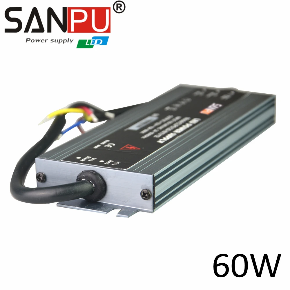 

100-240V to 24V 2.5A Power Supply SANPU Thin LED Strip 2017 New Arrival CE RoHS 60W 24V Waterproof Switching Power Supply