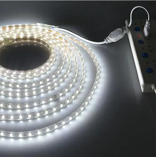 SMD 5050 AC 220 V Светодиодная лента наружная Водонепроницаемая светильник 1M 2M 5M 10M 20M 25M