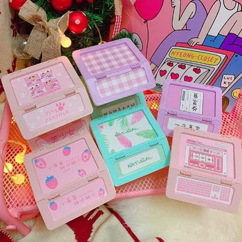 

1 Pcs Kawaii Pink Panther Leaves Keyboard Wings Star Square Desk Organizer Storage Box Jewelry Plastic Case Stationery Holders