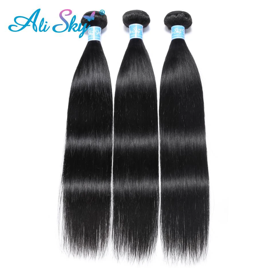 Indian Straight Hair 3 Bundles With Closure Human Hair Bundles With Closure Ali Sky 4\ Indian Straight Hair 3 Bundles With Closure Human Hair Bundles With Closure Ali Sky 4\