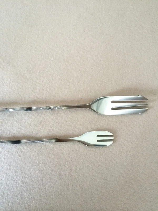 Free shipping 20set=40pcs=20big+20small Stainless steel long bar spoon