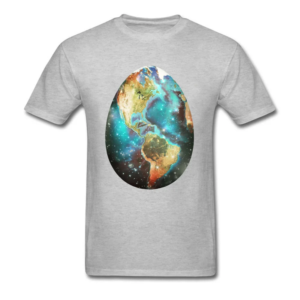 Earthly egg Gift Short Sleeve Tops T Shirt NEW YEAR DAY Crewneck Pure Cotton Youth T Shirt Gift Tops Shirts Retro Earthly egg grey