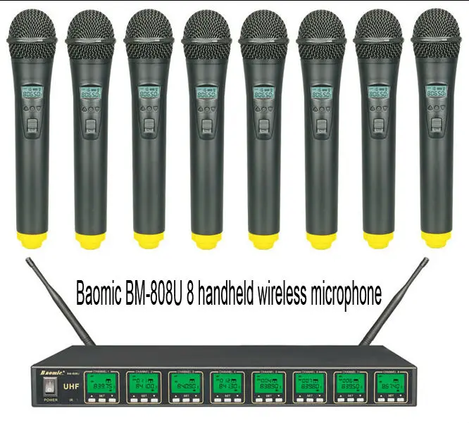 Baomic BM 808U professional UHF/PLL Eight channels wireless microphone