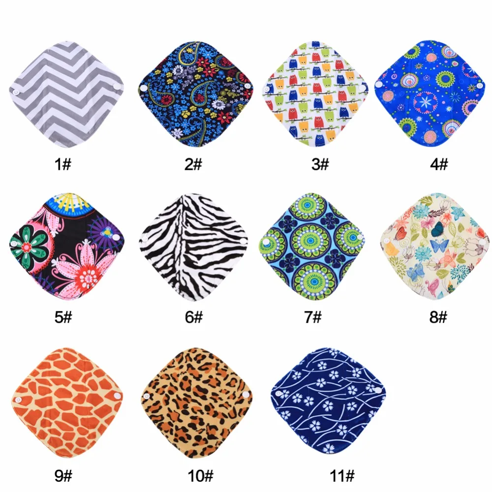 

10 Colors Feminine Hygiene Menstrual Pads Mama Cloth Organic Bamboo Inner Washable Reusable Panty Liner Sanitary Towels Pad