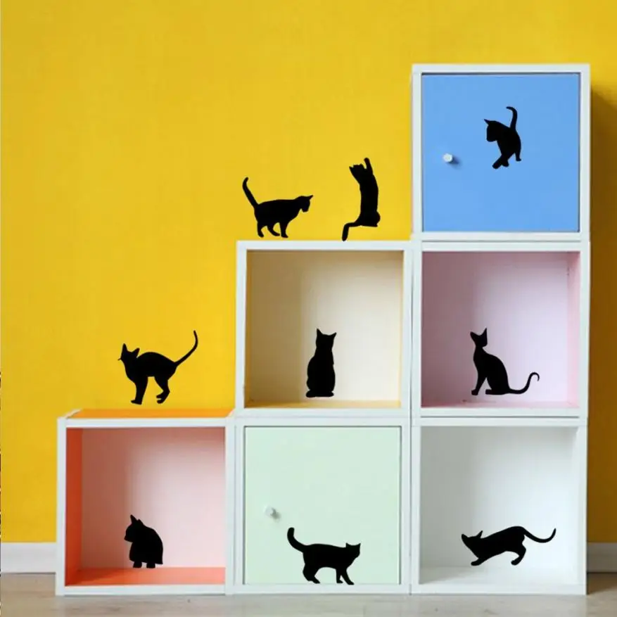 Cats Wall Stickers Art Decals Mural Wallpaper Decor Home Room DIY