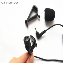 Linhuipad 3.5mm Mono Car External Microphone Mini Wired Mic DVD Radio Stereo Player HeadUnit Cable 1.2m 2pcs/lot