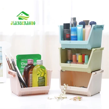 

JiangChaoBo Can Be Superimposed Desktop Storage Box Plastic Office Sundries Shelf Cosmetics Jewelry Storage Storage Box