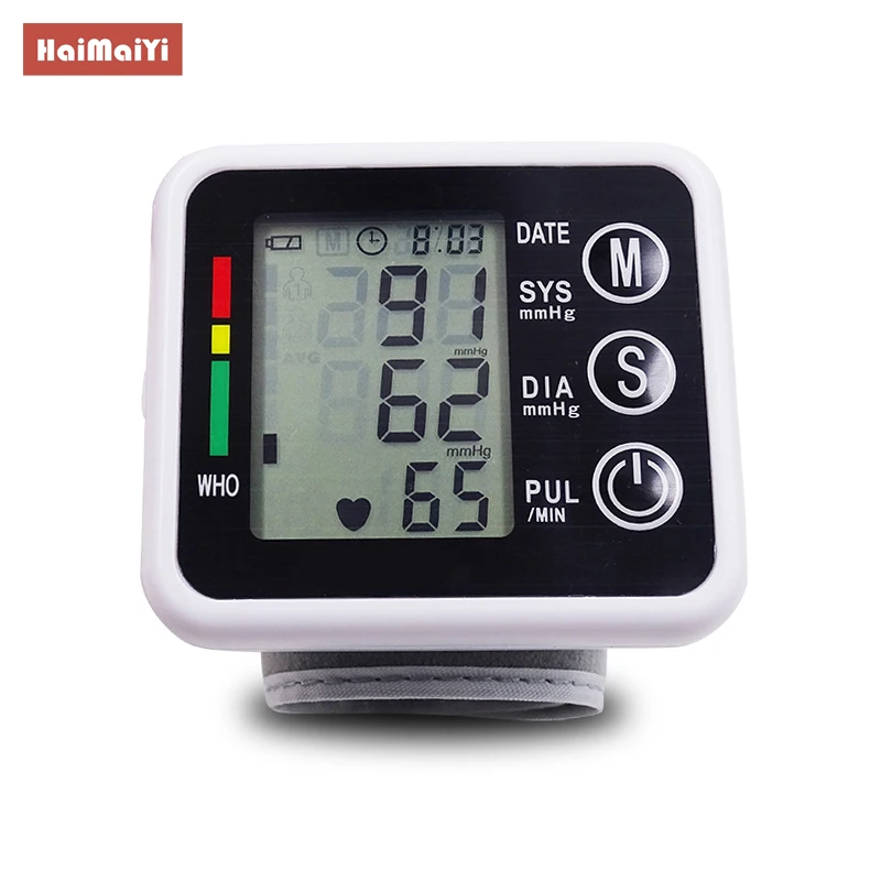 

Household Automatic Digital Wrist Blood Pressure Monitor Gauge Meter LCD Display Heart Beat Rate Pulse Meter Measure