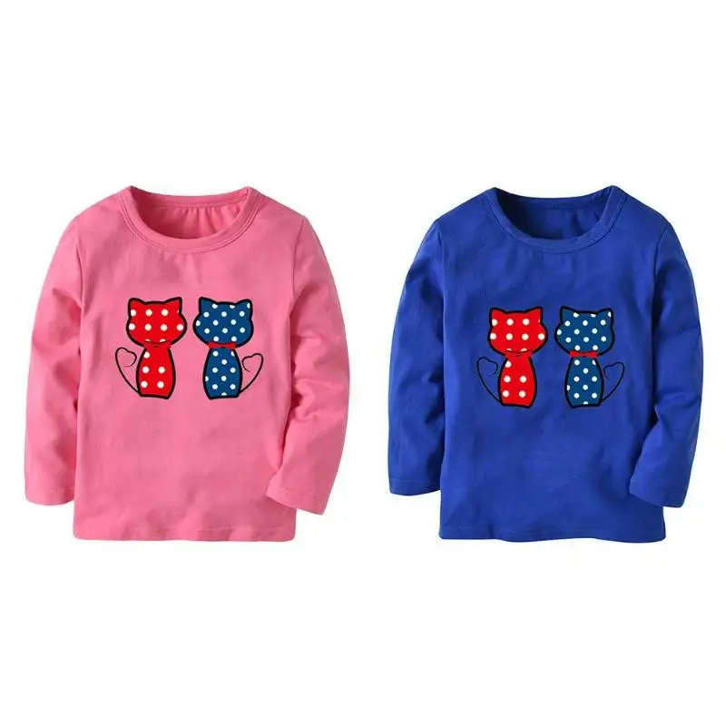 

Spring Girls Kids Cartoon Animal Long Sleeve T-shirt O-Neck Home Clothes