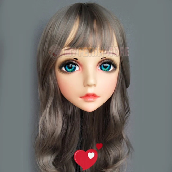 (Hua-02) Женская милая девочка каучуковые полуголовы Kigurumi BJD Eyes Crossdress Косплей