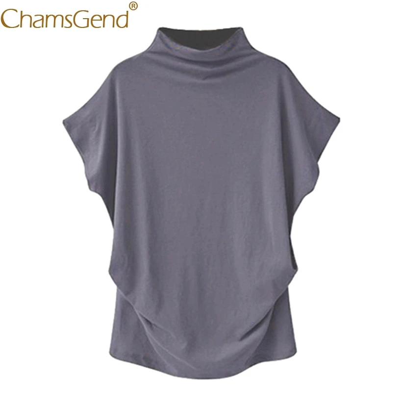 

Turtleneck Short Sleeve Cotton T Shirt Women Summer Plus Size Tees Tops Solid Plain Fashoin Women T-Shirts S-5XL 90212