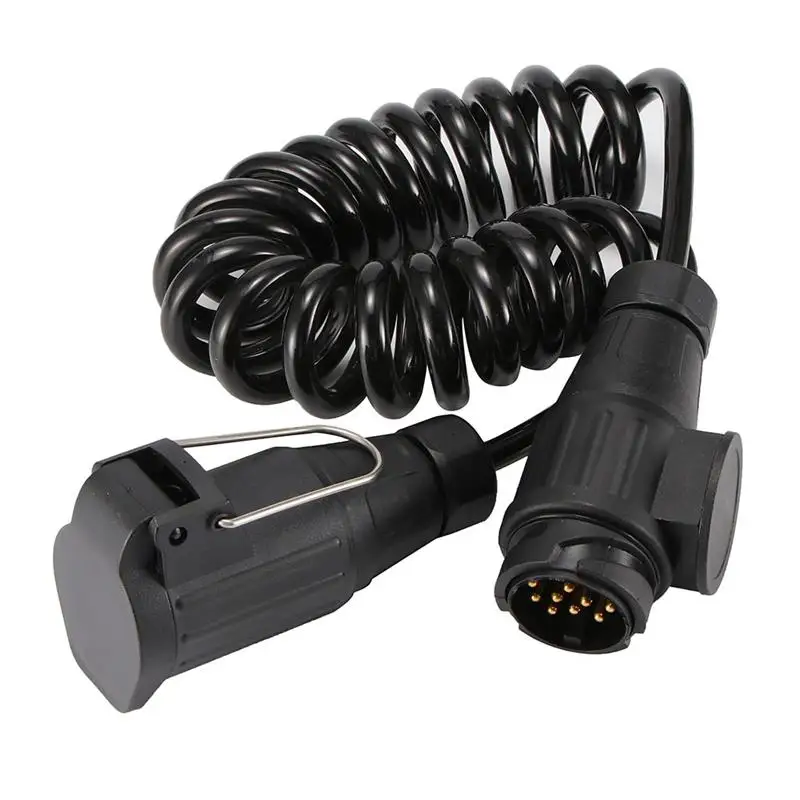 

13 Pin Plug and 13 Pin Socket Trailer Plug With Spring Cable 300cm Extension Wiring Caravan Connectors Waterproof Accessories