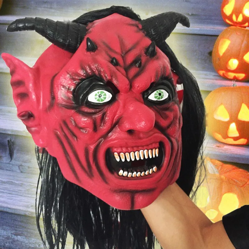 horror mask devil inferno satan novelty red face adult size latex devil masks for halloween gift - Halloween Novelties Wholesale horror mask devil inferno satan novelty red face adult size latex devil masks for halloween gift - Halloween Novelties Wholesale