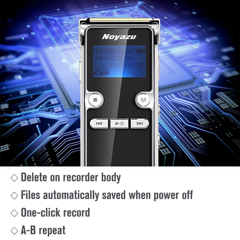Noyazu 906 8GB Диктофон профессиональный мини диктофон 10 дней флэш аудио запись