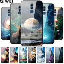 Mate20 lite capa para huawei mate 20 lite, de vidro temperado 6.3 silicone pára-choque + vidro rígido cobertura de caixa de telefone