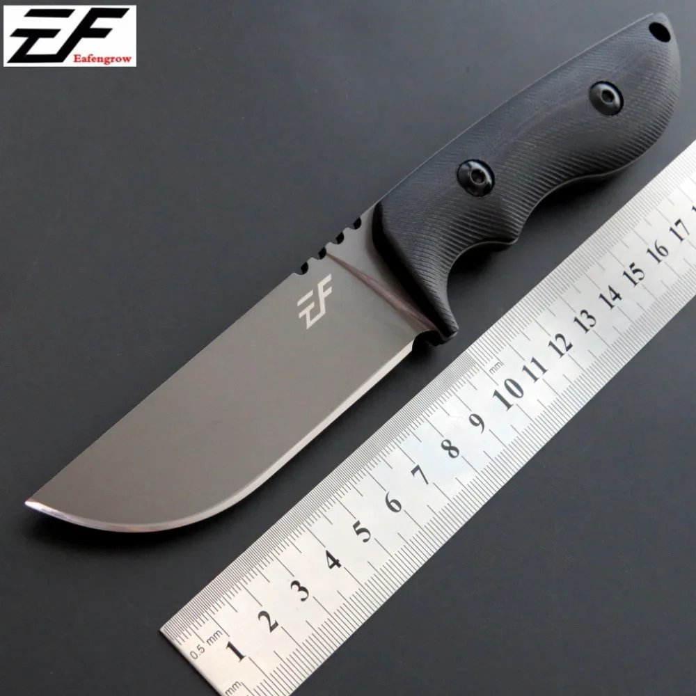 Eafengrow EF23 outdoor Hunting diving Knife 440C titanium surface steel