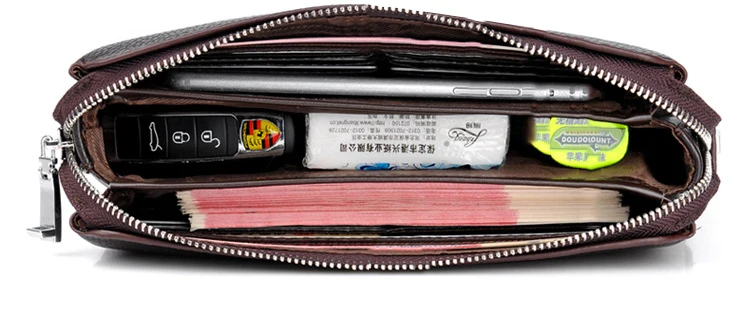embreagem bolsa couro casual longo telefone carteira
