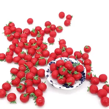 

10Pcs 1:12 Scale Dollhouse Resin Artificial Fake Miniature Fruit Tomato Kitchen Food Model Accessories