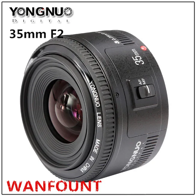 Объектив 35 мм Yongnuo F2.0 фотолинза широкоугольная ручной и фиксированный автофокус