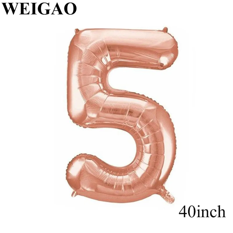 WEIGAO розовое золото День рождения воздушных шаров из латекса, счастливый 30/40/50/60th день рождения Deocr взрослых Юбилей событие надувные шары для вечеринки - Цвет: 40inch 5