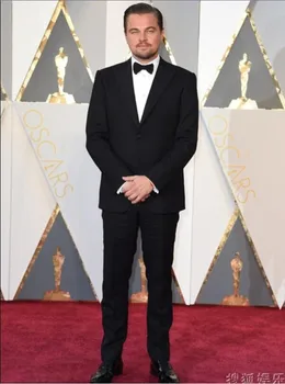 

Leonardo DiCaprio Black Groom Tuxedos The Best Man Party Mens Suits Blue Dinner men Suits Boy's Suits (Jacket+Pant)
