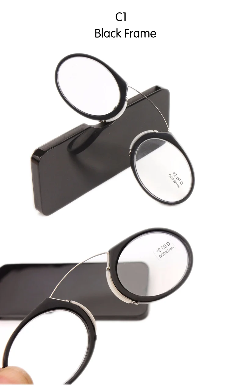 Диди 2017 Титан компактные очки для чтения зажим для носа дальнозоркостью очки ретро сплав коробка рецепт очки градусов 1,0 до 3,5 H694
