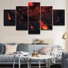Modern Painting Modular Pictures Canvas Art Wall Decor For Living Room Or Bedroom 5 Panel Demon Hunter Diablo III Game Poster