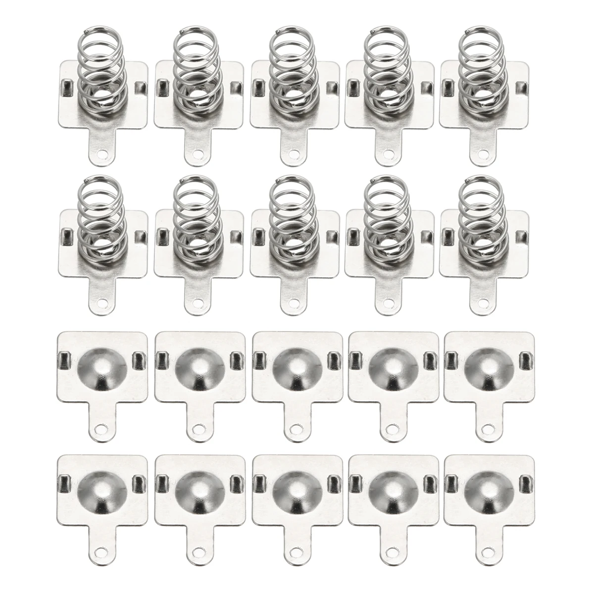 10Pairs Silver Replacement Metal Batteries Spring Contact Plate 14.5x9mm For AA AAA Batteries