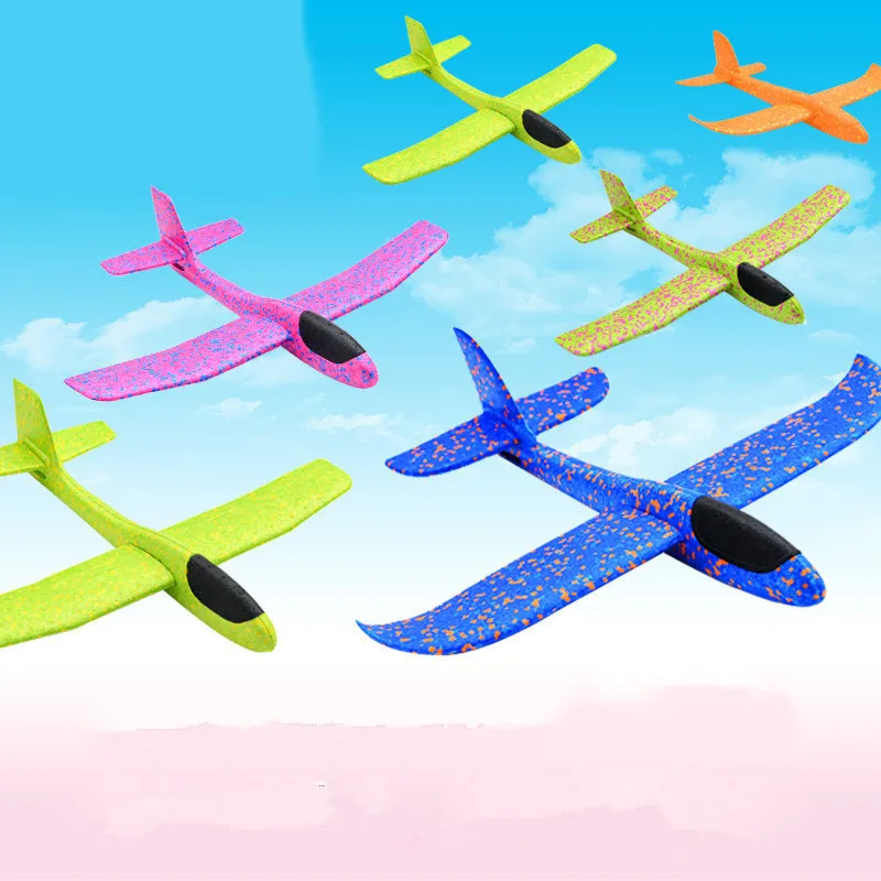 

48cm Big Hand Throw Foam Planes DIY Kids Toys Flying Glider Aeroplane Model Party Fillers Flying Glider Plane Toys For Kids Game